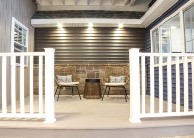 Siding and porch display in showroom