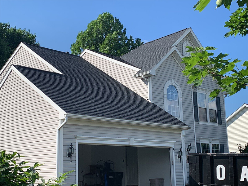 Repaired roof by Oaks Construction Rochester NY
