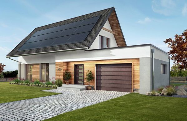 home with solar roof